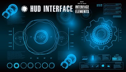 Futuristic virtual graphic touch user interface, HUD