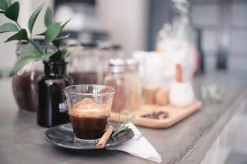 cup of coffee americano, coffee morning concept.