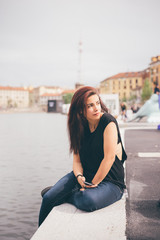 Fototapeta premium Young beautiful reddish brown hair girl