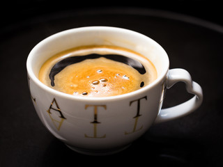 Cup of hot coffee