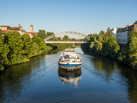 Blick von der Kettenbr&uuml;cke in Bamberg