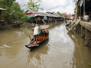 Floating market,Woodenboats,thailand, Floating markets are one of the main cultural tourist destinations in Asia.