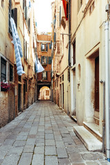 Obraz na płótnie Canvas Traditional street view of old buildings in Venice, ITALY