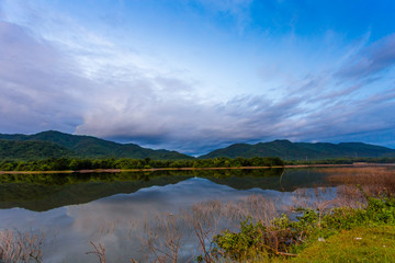 Mountain river evening