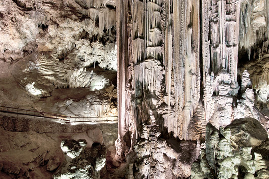 Stalactite inside a cavern in Nerja - Spain