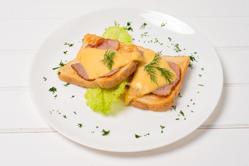 toasted ham and cheese sandwich