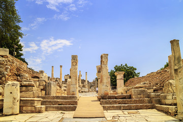 The Gate of Heracles at the historic archaeological site of Ephesus in Turkey.