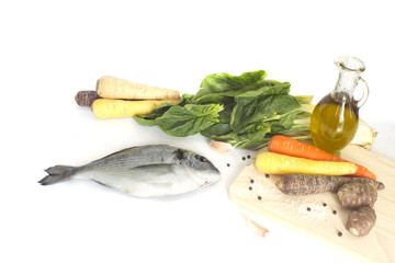 Fresh fish isolated on white background