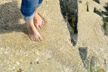 Bare foot on sand 2