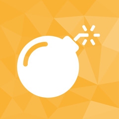 Bombe - Icon mit geometrischem Hintergrund gelb