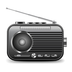 Old radio isolated on white vector