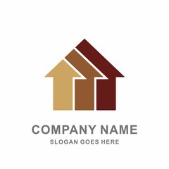 Simple Building House Shape Architecture Interior Construction Real Estate Business Company Stock Vector Logo Design Template 
