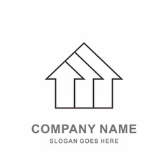 Simple Building House Shape Architecture Interior Construction Real Estate Business Company Stock Vector Logo Design Template 