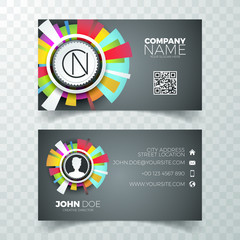 Fototapeta premium Vector modern business card design template on clean backgound.