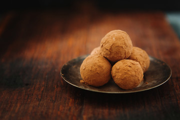 luxury dessert velvet chocolate truffles