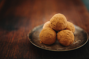 luxury dessert velvet chocolate truffles