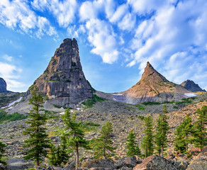 Two mountain peaks