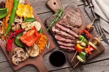  Grilled vegetables and beef steak © karandaev