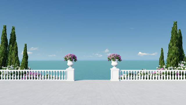 3d render from imagine wedding backdrop classic in Italy frech and romantic