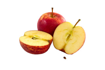 Naklejka na ściany i meble Red Apple Isolated on white background with clipping path.