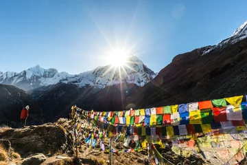 Foto op Plexiglas Annapurna Mt.Machapuchare with the sun light