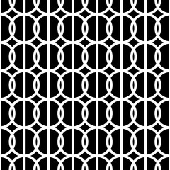 Simple repeating texture with circles and vertical stripes. Vector seamless pattern.