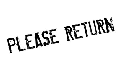 Please Return rubber stamp. Grunge design with dust scratches. Effects can be easily removed for a clean, crisp look. Color is easily changed.
