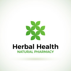 Natural Pharmacy vector logo design template