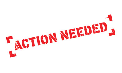 Action Needed rubber stamp. Grunge design with dust scratches. Effects can be easily removed for a clean, crisp look. Color is easily changed.