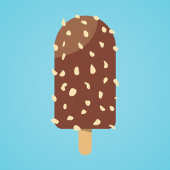 Chocolate Almond Lolly Ice Cream Isolated