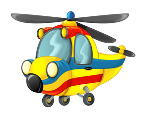 cartoon ambulance helicopter - illustration for children