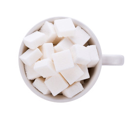 sugar cube on white background