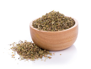 Dried Oregano on white background