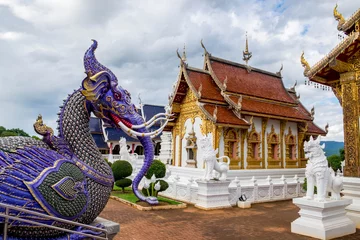 Foto op Plexiglas Ban Den temple is a Thai temple which is located in the northern part of Thailand It is one of the most beautiful and famous Thai temples in Chiang Mai © Nattapol_Sritongcom