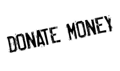 Donate Money rubber stamp. Grunge design with dust scratches. Effects can be easily removed for a clean, crisp look. Color is easily changed.