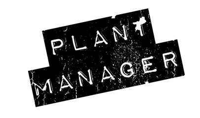 Plant Manager rubber stamp. Grunge design with dust scratches. Effects can be easily removed for a clean, crisp look. Color is easily changed.