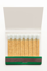 Closeup of matchbook, isolated on white