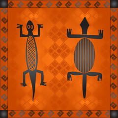 African culture symbolic ornaments. African tribes hand drawn elements