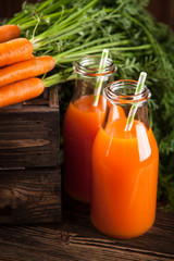 Fresh organic carrot juice