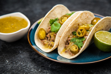 Mexican tacos with beef