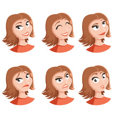 Set of woman face icons