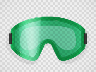 Protective glasses on a transparent background. Realistic vector illustration. - 163052340