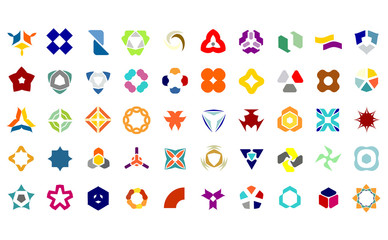 Set Of 50 Creative Abstract Icon Set Collection