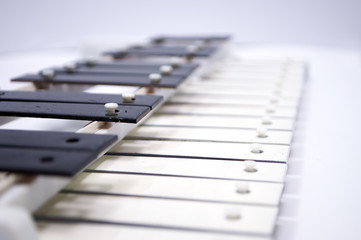 An old musical instrument on a white background