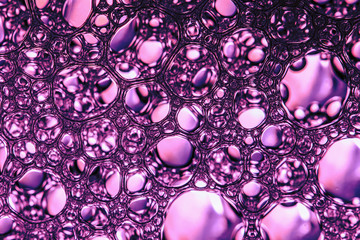 Selactive focus purple soap bubbles