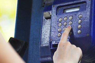Old button number public telephone, Close up image with place your text
