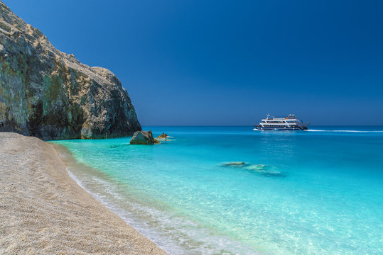 Egremni beach on the Ionian sea, Lefkada island, Greece.