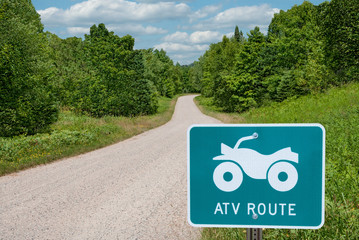 ATV Route:  A road sign identifies a route for all-terrain vehicles in central Wisconsin. © wakr10