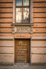 Old doorway with columns Riga