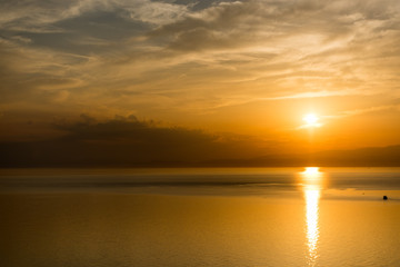 Naklejka premium Beautiful and amazing sunset in Greek Island Thasos